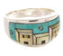 Multicolor Native American Pueblo Design Ring Size 7-3/4 JW65840